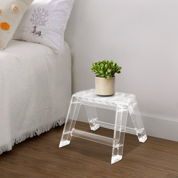 Clear Stool, Protable Step Ladder, Step Stool for Indoor Outdoor Library Kitchen