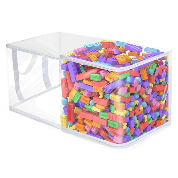 Clear Storage Bags 2 Packs,Zippered Toys Storage Bags,Topboutique Plastic Organizing Cube Bin with Handles,Transparent Closet Storage Container for Clothes Shoes Sheet Quilt Pillow,12 x 12 x 12 inch