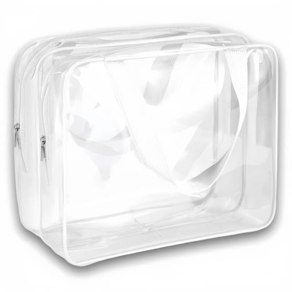 Clear Storage Bags With Zipper, Clear Makeup Bags, Transparent Makeup Organizer Storage Case, Upgraded PVC and PU leather, Waterproof & Easy to Clean