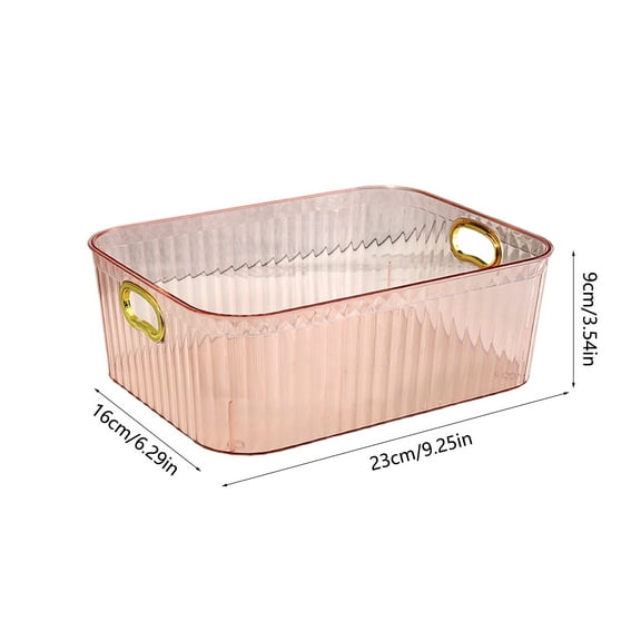Clear Storage Basket Organizer Box Plastic Container Multifunctional Tote for Snacks Cosmetics Organization in Home Office Kitchen