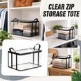 thumbnail image 1 of Clear Storage Bins Heavy Duty Black Clear Plastic Storage Boxes with Zippers Handles for Clothes Moving College Dorm Closet Organization 4 Pack, 1 of 6