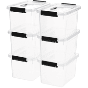 17 QT Clear Storage Bins with Lids Large Stackable Plastic (6 Pack) 13x9.5x7.7"