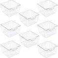 Stackable Cube Shelf Clear Storage Bins for Cube Organizer Stackable Plastic Closet Baskets ...