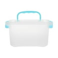 thumbnail image 1 of Clear Storage Box, Durable Plastic, Stackable Organizer Container with Lid, Small Desktop Box for Jewelry Crafts, Portable Handle, 1Pcs, 1 of 7