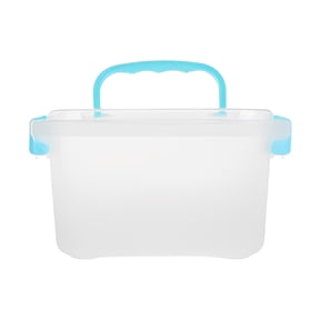 Clear Storage Box, Durable Plastic, Stackable Organizer Container with Lid, Small Desktop Box for Jewelry Crafts, Portable Handle, 1Pcs