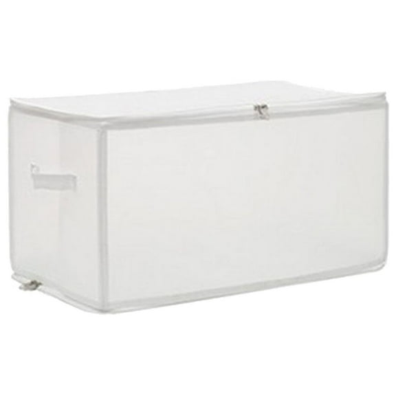 Clear Storage Box Organizer Bin PP Folding Storage Container for Clothes Toys Bedding with Handles Zipper 1-Piece Set