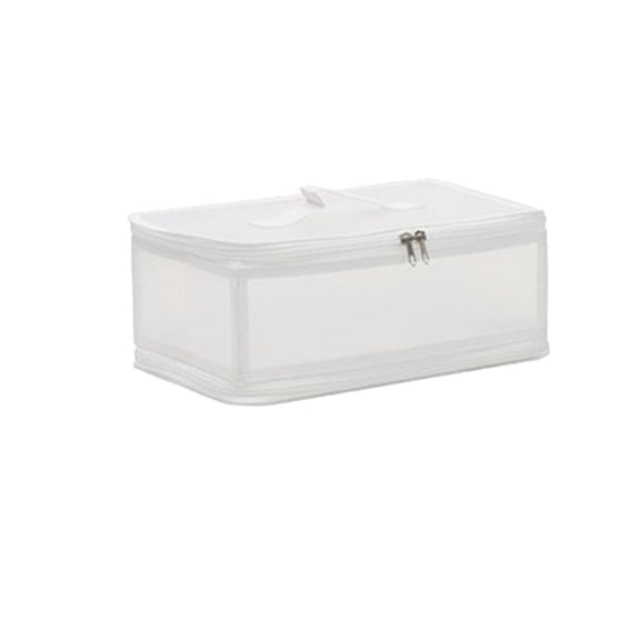 Clear Storage Box Organizer Bin PP Folding Storage Container for Clothes Toys Bedding with Handles Zipper 7-Piece Set