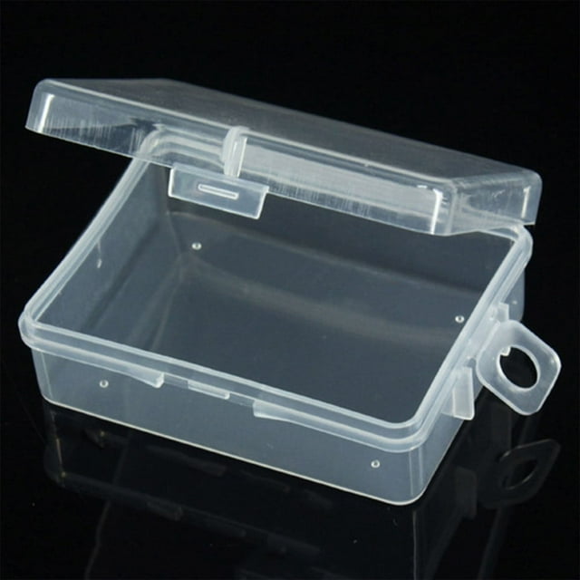 Clear Storage Box with Lid, Small Parts Organizer for Crafts & Jewelry, Stackable Plastic Container, See-Through Tackle Box, Tool Storage Box