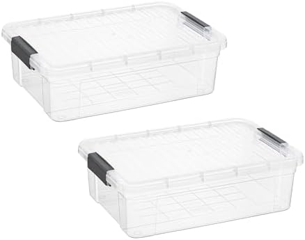 Clear Storage Boxes with Lids, 16 Quart Plastic Container Bins for ...