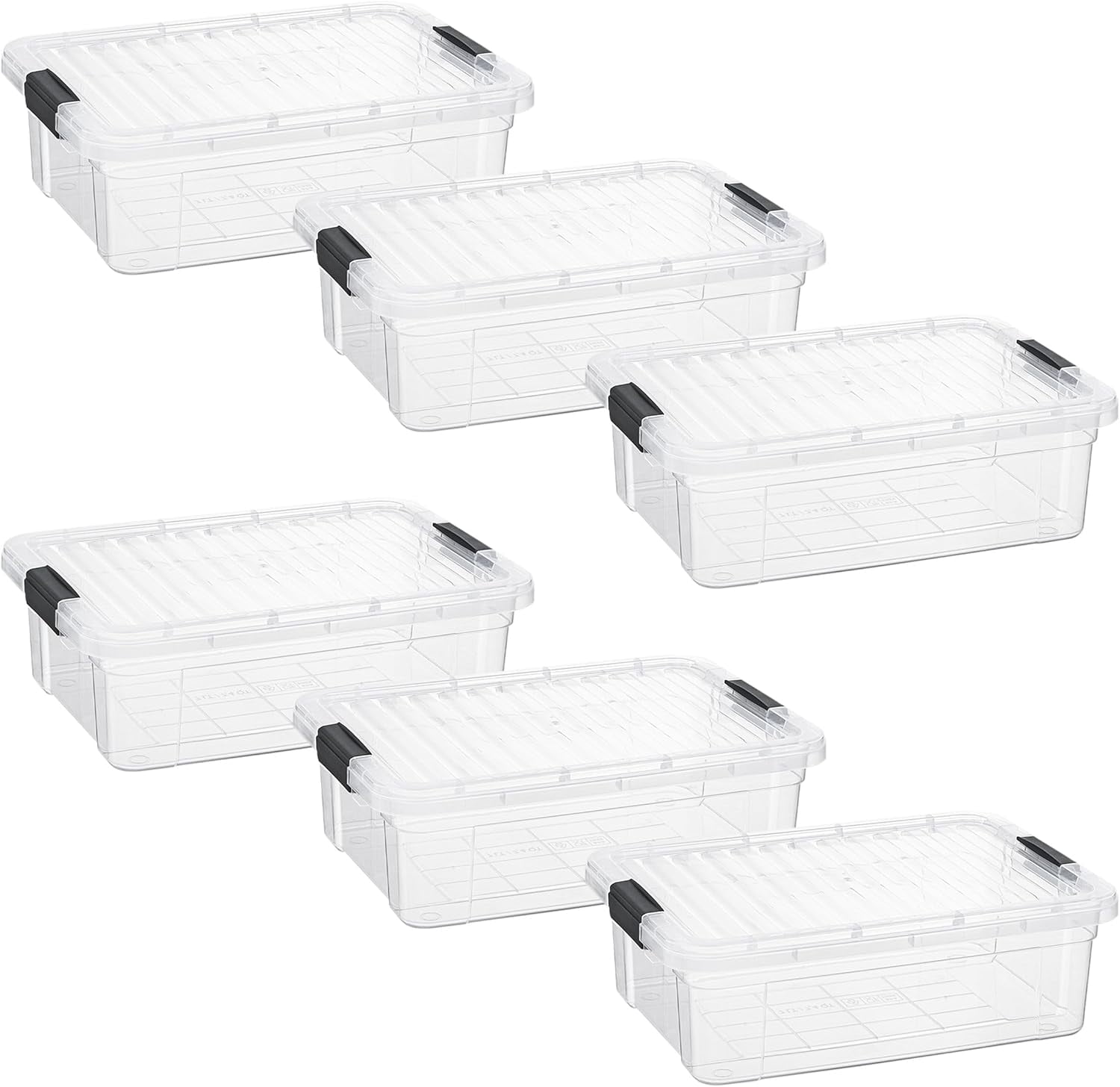 Clear Storage Boxes with Lids Quart Plastic Container Bins for ...