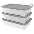 thumbnail image 1 of Clear Storage Boxes with Wheels, 40L Underbed Storage Containers - 3 Pack, 1 of 7