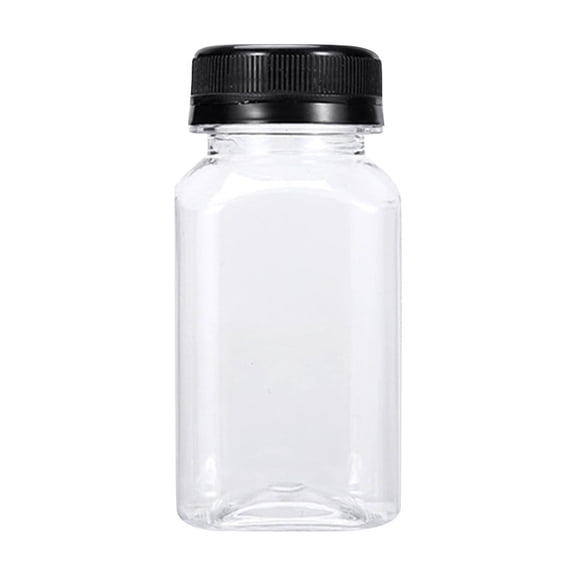 Clear Storage Containers with Lids, 5Oz Capacity, 38Mm Mouth, Square Build, -Safe Holding, Smooth Clear Body, Black Screw Top, 1 Pc