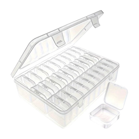 Clear Storage Containers with Hinged Lids for Organizing Tools Accessories Jewelry Making and DIY Crafts