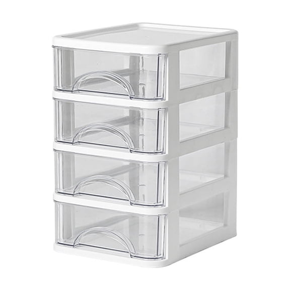 Clear Storage Desk with Drawers Plastic Stationery Makeup Storage Box for Office