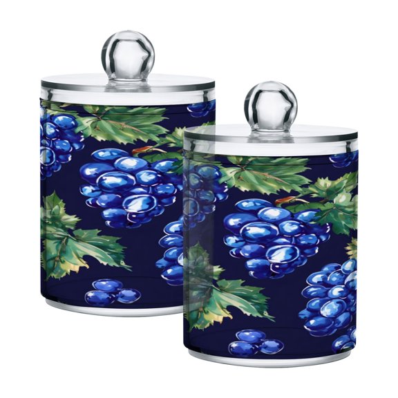 Clear Storage Jar 2.75x 4.13 Inches One Sizex2 Cotton Swabs Cans Translucent Plasticental Floss Cans Cotton Pads Cans Bathroom Canisters Blue Grape