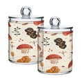 thumbnail image 1 of Clear Storage Jar 2.75x 4.13 Inches One Sizex2 Cotton Swabs Cans Translucent Plasticental Floss Cans Cotton Pads Cans Bathroom Canisters Brown Mushroom, 1 of 7