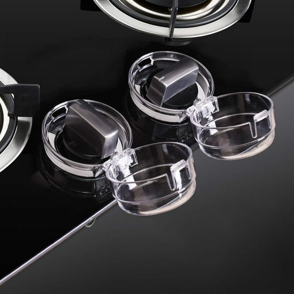Clear Stove Knob Covers (8 Pack) Child Safety Guards, Large Universal Design - Baby Proof