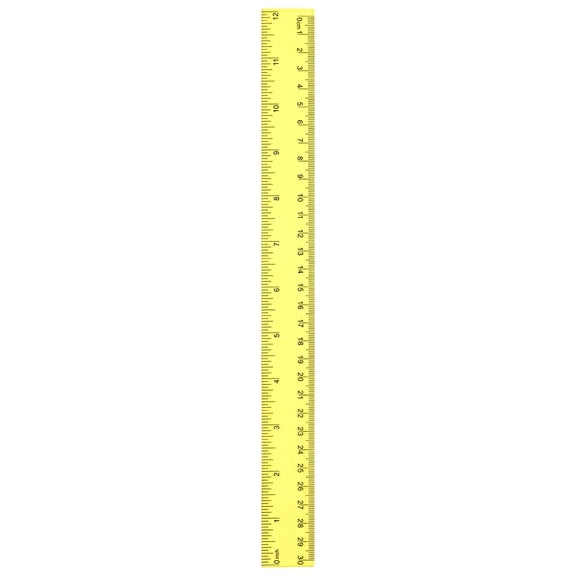 Clear Straight Measuring Ruler, 12.1" Transparent Drafting Ruler, Plastic Drafting Scale, Easy-to-Read Marking Tool, Office Measuring Ruler, Portable Art Drafting Ruler for Daily Use, Yellow