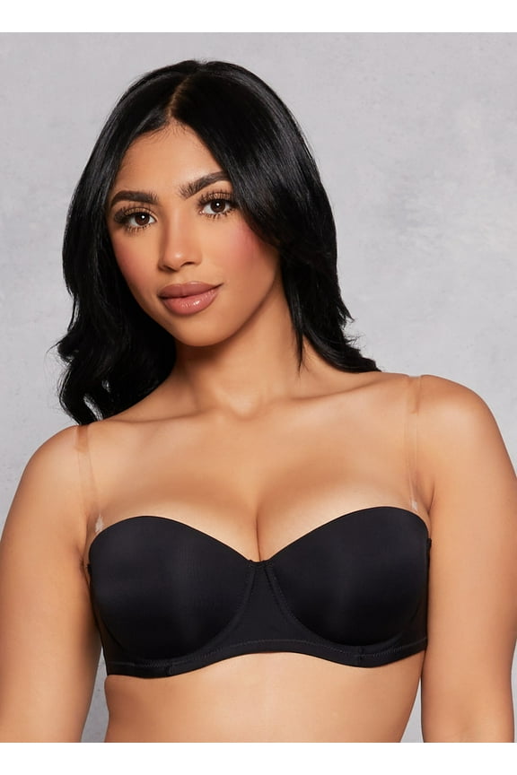 Womens Clear Strap Balconette Bra | Converts to Strapless