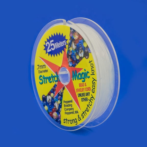 Clear Stretch Magic Bead Cord - Knottable Stretchy Beading Cord (25 Meter Spool)