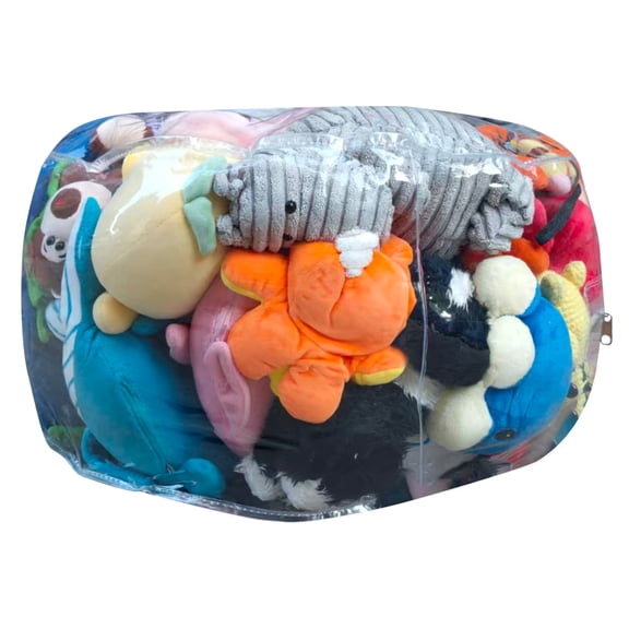 Clear Stuffed Animal Bean Bag Chair Cover 50 L Waterproof PVC Plush Toy Storage Bean Bag Seat with Zipper Creative Toy Organizer Seat for Holding Towel Clothes