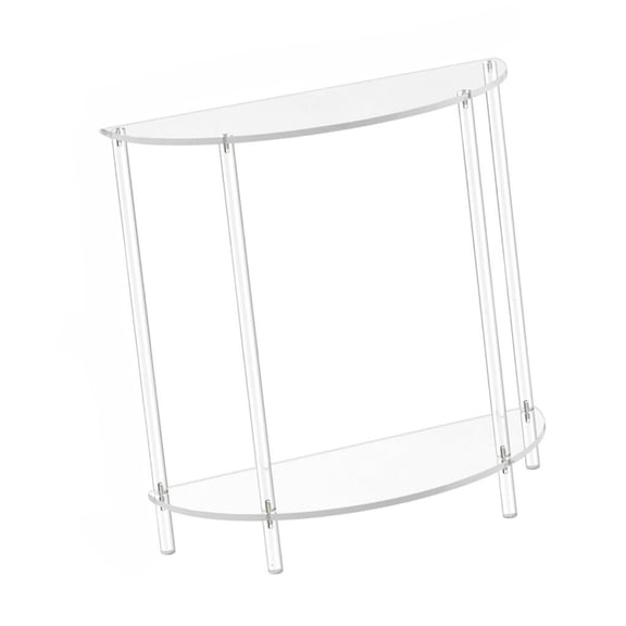 Clear Sturdy Acrylic Corner Shelf Two Tiers Side Table Accessory for Living Room or Bedroom Space Saving Designs