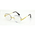 thumbnail image 1 of Clear Sunglasses Gold Metal Classy Model Men Rap Style, 1 of 2