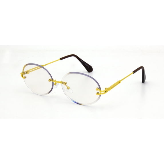 Clear Sunglasses Gold Metal Classy Model Men Rap Style