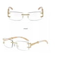 thumbnail image 1 of Clear Sunglasses Gold Metal Woody Retro Hiphop Style, 1 of 1