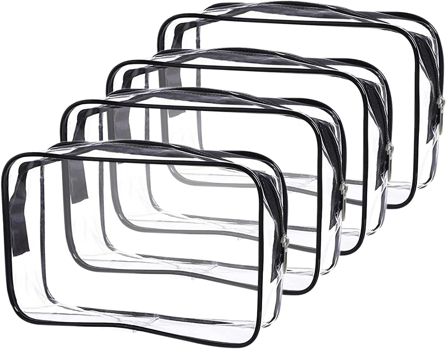 Clear TSA Approved Toiletry Bag 4 Pack Small Cosmetic Bag Travel