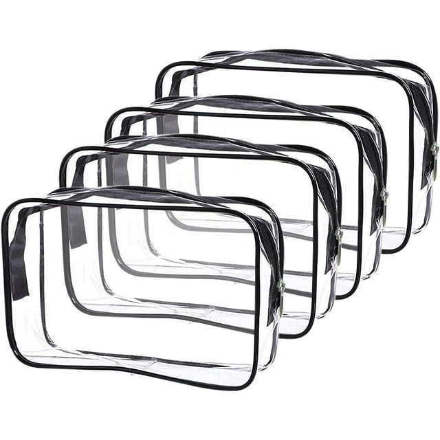 Clear TSA Approved Toiletry Bag 4 Pack Small Cosmetic Bag Travel Toiletry Bag Quart Size Travel