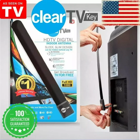 Clear TV Antenna HDTV Digital Free Channel Indoor Antenna 1080p Clear TV
