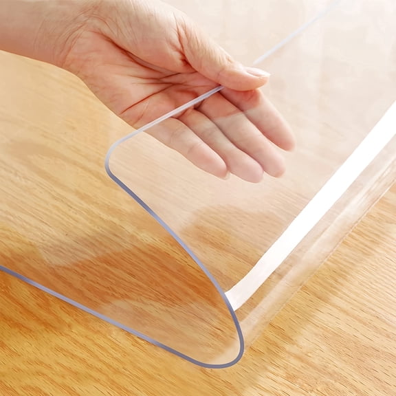 Clear Table Cover Protector 24 x 48 inch, 2mm Thick Plastic Table Cover,PVC Clear Table Protector,Waterproof Desk Protector Mat for Kitchen, Writing Desk, Dining Room Table