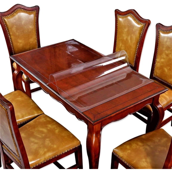 Clear Table Cover Protector Office Blotter Pad Cover Large Glass Wood Dining Coffee End Dinner Table Pad Protection Mat Plastic Waterproof Vinyl PVC Rectangular Protective Tablecloth 32 X 36 Inch