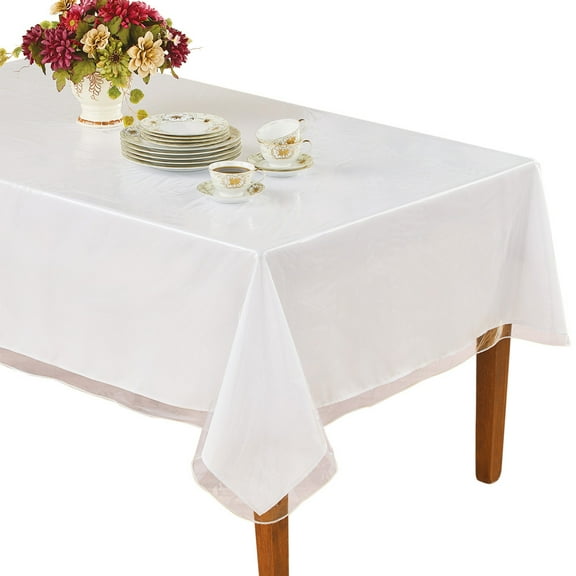 Clear Table Cover and Rectangular Vinyl Tablecloth Protector, 60" X 90"