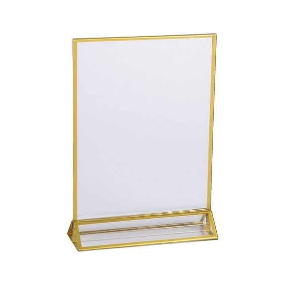 Clear Table Frame with Gold Trim, Home Decor, Wedding, 1 Pieces