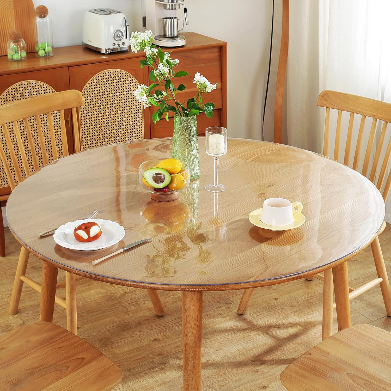 2mm Thick Clear PVC Desk Pad Protector - 15x70 Inch, Waterproof Scratch Proof Table Cover For Dining & Office