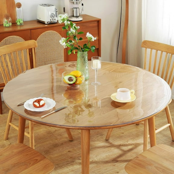 Warmstar Clear Table Protector 2mm Thick, Dia.24Inch Round , Plastic, Desk Protector Mat for Coffee Table, Writing Desk, Dining Room