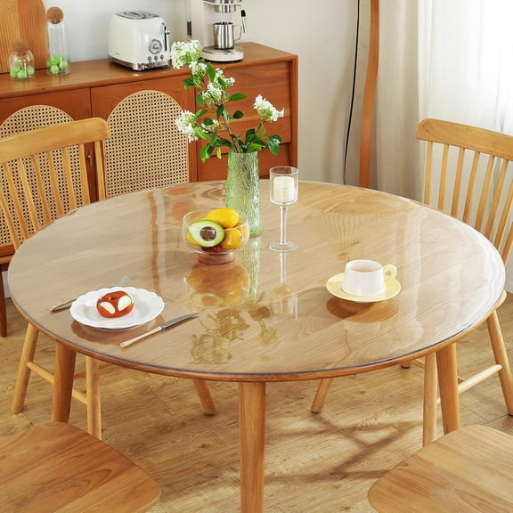 Warmstar Clear Table Protector 2mm Thick, Dia.48Inch Round , Plastic, Desk Protector Mat for Coffee Table, Writing Desk, Dining Room