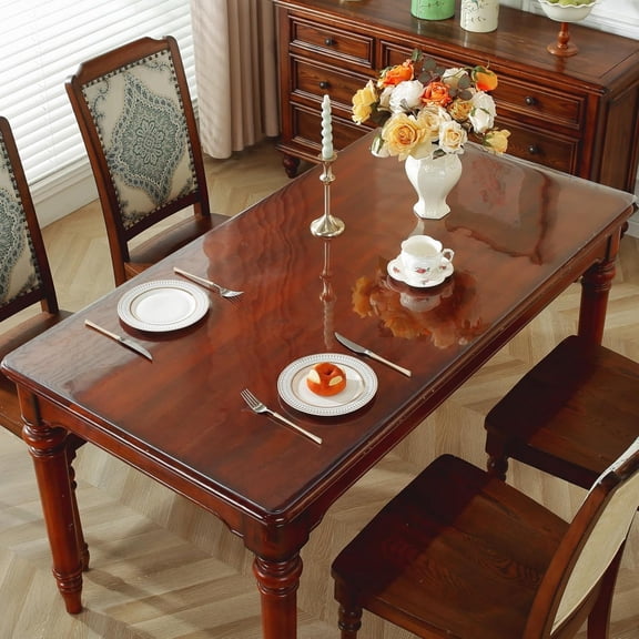 Clear Table Protector 30 x 48 Inch, 2mm Thick Plastic Table Cover, Waterproof PVC Clear Table Cover Protector, Desk Protector Mat, Writing Desk Pad for Desktop, Coffee & Dining Room Table