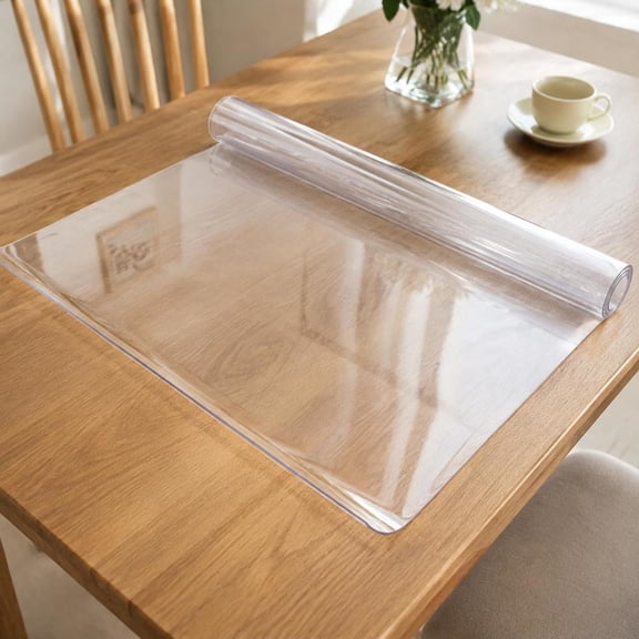 Clear Table Protector 36 X 60 Inch, 2 Mm Thick Pvc Plastic Table Cover, Waterproof Clear Desk Mat for Office Desk and Dresser