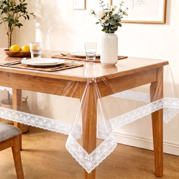 Clear Tablecloth Protector Rectangle, Clear 59" x 120" Premium Decor for Everyday Home Kitchen Office Use, Lifestyle Essentials