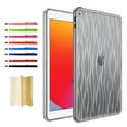 thumbnail image 1 of Clear Tablet Case for iPad 10.2 2021/2020/2019, Water Ripples Crystal Transparent TPU Shockproof Cover, Slim Lightweight Non-Yellowing Case for iPad 10.2 2021/2020/2019, Black, 1 of 6