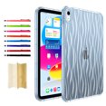 thumbnail image 1 of Clear Tablet Case for iPad Air 4th Generation 10.9" 2020, Water Ripples Crystal Transparent TPU Shockproof Cover, Slim Lightweight Non-Yellowing Case for iPad Air 4th Generation, Blue, 1 of 6