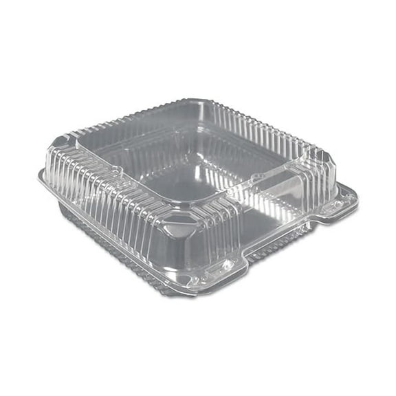 Clear Take Out Containers 50 Pack - 9x8.5x3 Inch Hinged Food Containers - Plastic Bakery Containers with Lids - 64oz Compartment Food Containers for Catering, Parties & Leftovers