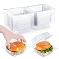 thumbnail image 1 of Clear Takeout Boxes with Stackable Clamshell Design for Visible Food Packing for Picnics, Bakery Packing, and Takeaway Meals., 1 of 4