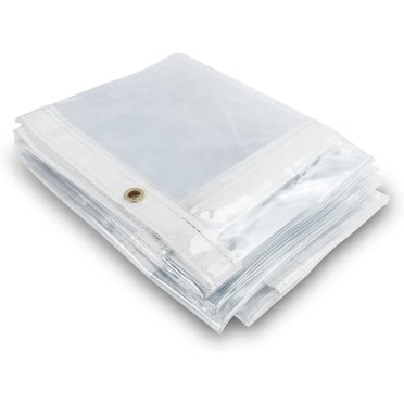 Clear Tarps, Heavy Duty PVC 20 Mil Thick Tarpaulin With Eyelets And 1 Rolls Ropes, Waterproof Transparent Vinyl Tarpaulin Cover For Patio Enclosure, Camping, Porch Canopy, Gazebo Accessories