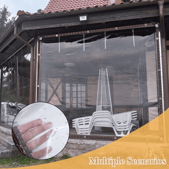 VAETTLO Clear Tarp 10x13 ft Heavy Duty Waterproof Transparent Vinyl Cover with Grommets for Patio Greenhouse Plant