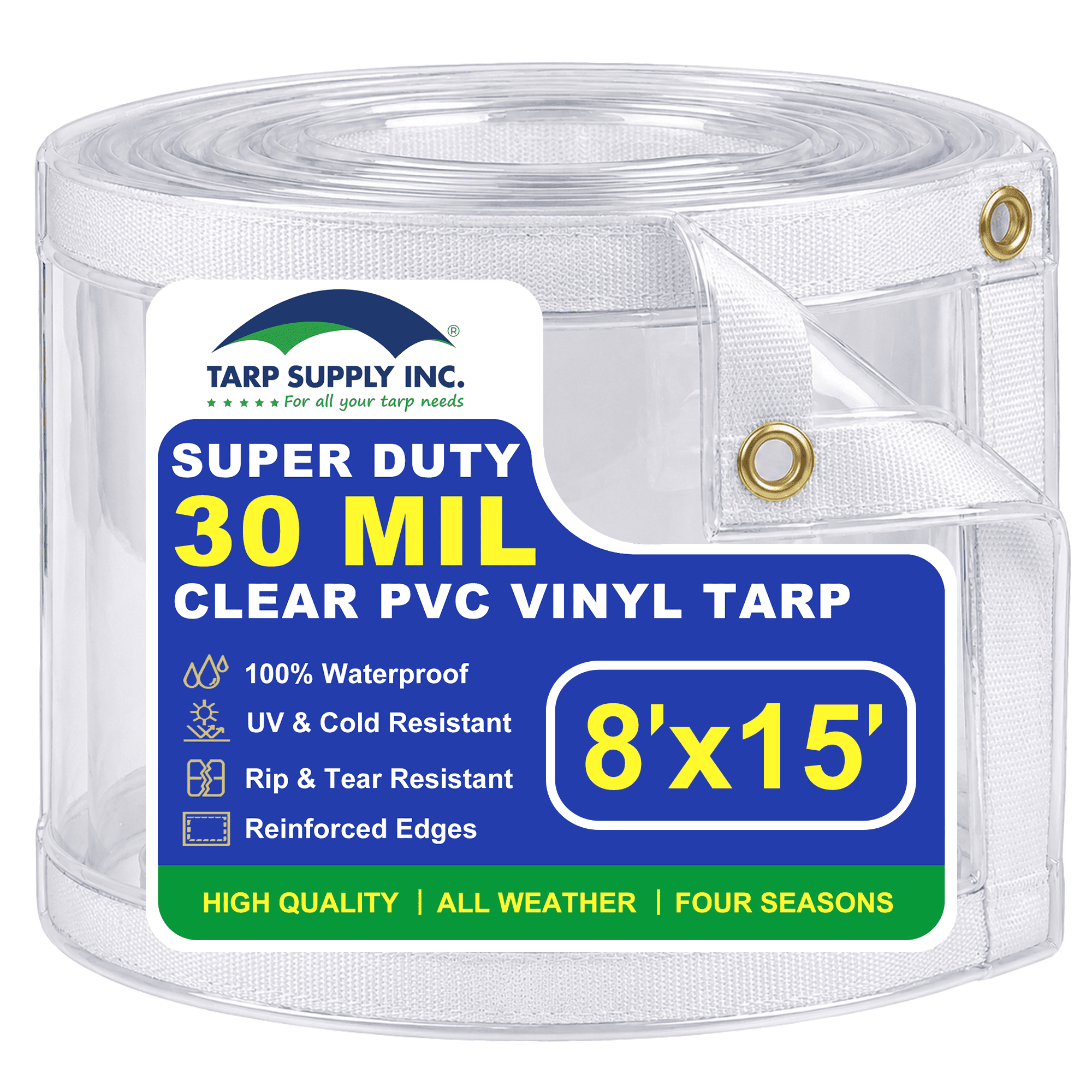 Tarp Protector Clear Tarp 30 Mil - 8x15ft Extreme Heavy Duty Transparent PVC Vinyl ...