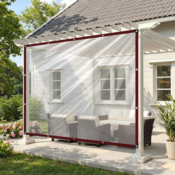 Clear Tarp 6x6ft Heavy Duty Tarps,Plastic Tarps with Grommets Clear Vinyl Tarp for Outdoor Patio Enclosure Chicken Coop Window Cover Transparent Tarpaulin for Porch Greenhouse